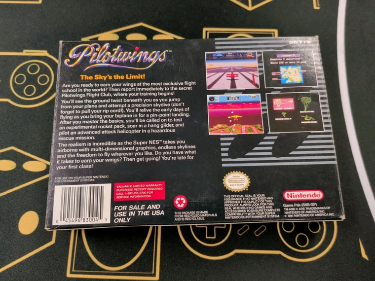 Additional view of Pilotwings (Super Nintendo, 1991) COMPLETE IN BOX at Black Sheep Game Lounge
