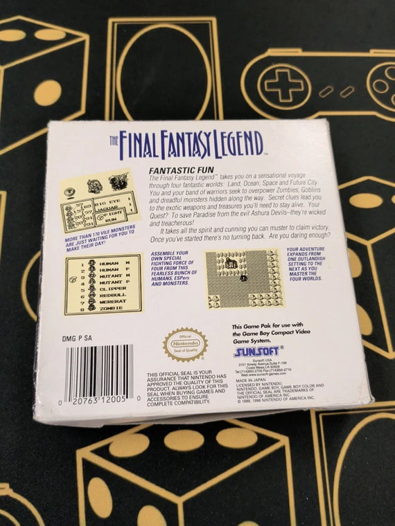 Additional view of Final Fantasy Legend + Saves - Complete Nintendo Game Boy Game CIB - Authentic at Black Sheep Game Lounge