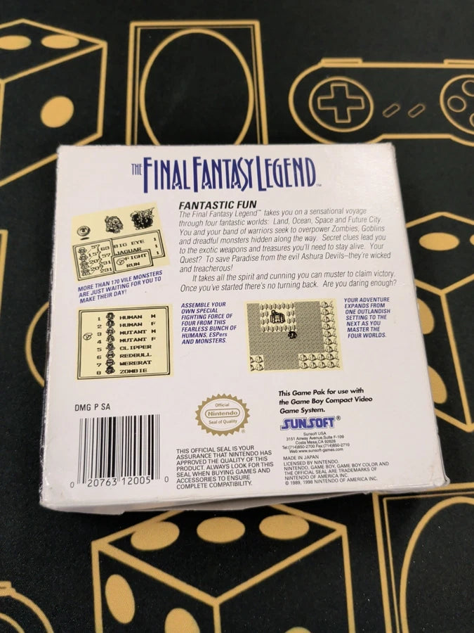 Additional view of Final Fantasy Legend + Saves - Complete Nintendo Game Boy Game CIB - Authentic at Black Sheep Game Lounge