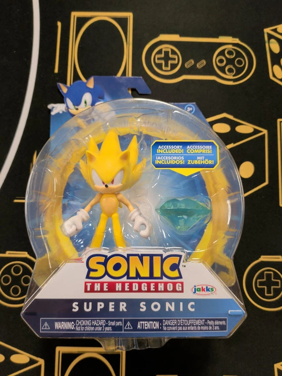 Sonic the Hedgehog 4” Super Sonic with Chaos Emerald Action Figure at Black Sheep Game Lounge
