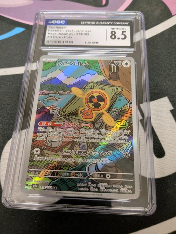 Additional view of CGC NM/M+ 8.5 Fan Rotom 213/193 M2a: High Class Pack: Mega Dream Ex Holo (Jap) at Black Sheep Game Lounge