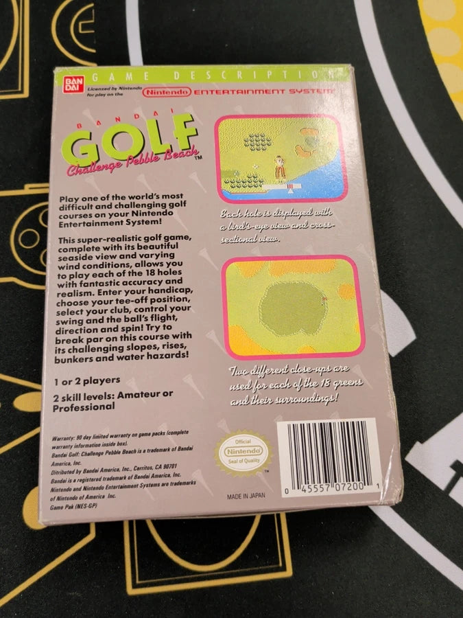 Additional view of Bandai Golf: Challenge Pebble Beach (Nintendo Entertainment System, 1989) CIB at Black Sheep Game Lounge