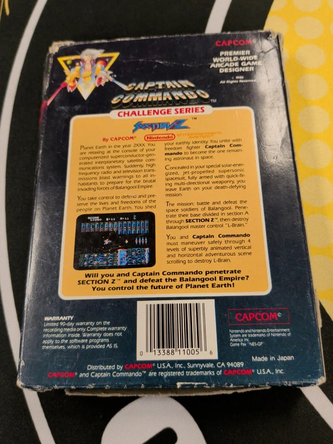 Additional view of Section Z (Nintendo NES, 1987) Game+Box No manual at Black Sheep Game Lounge