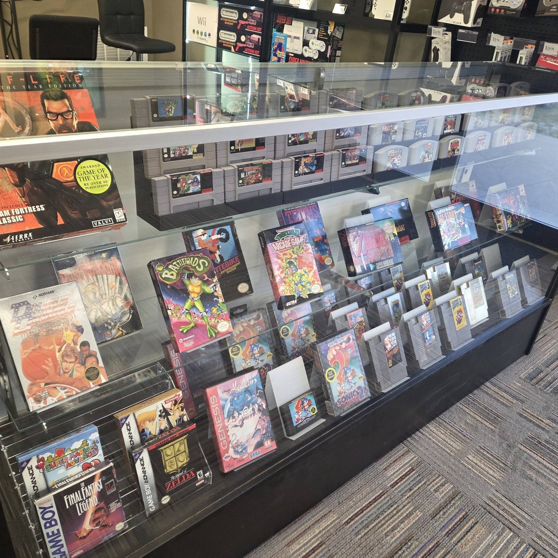 Trading cards displayed inside Black Sheep Game Lounge